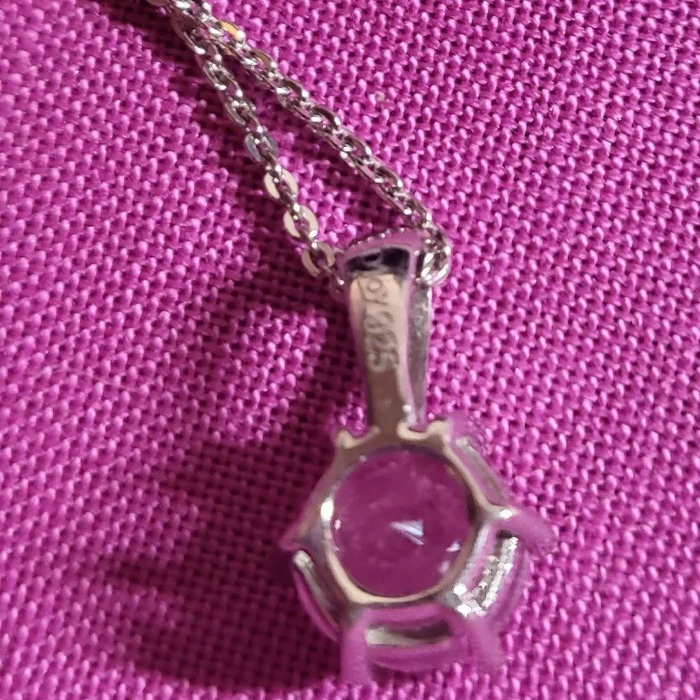 Ilakaka Hot Pink Sapphire Solitaire Pendant Necklace